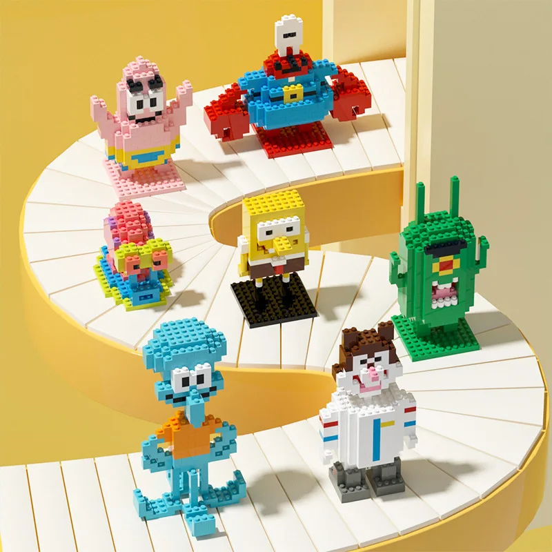 

Spongebob Squarepants Patrick Star Miniature Small Particle Puzzle Assembly Block Animation Cartoon Children's Toy Ornaments