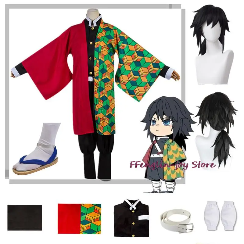 

Anime Demon Slayers Kimetsu no Yaiba Tomioka Giyuu Cosplay Costume Women Men Kimono Uniform Halloween Christmas Party Clothes