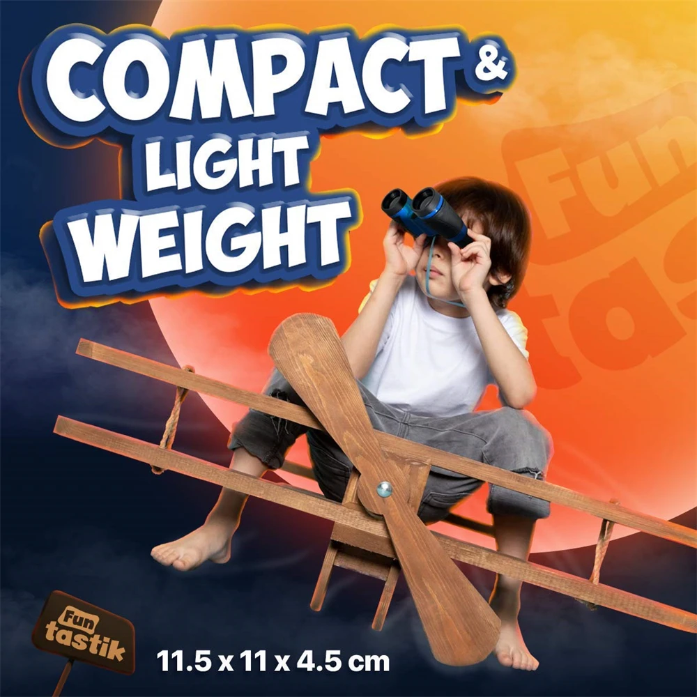 Компактный складной Детский бинокль APEXEL 5X30 противоударный Красный с ремешком на