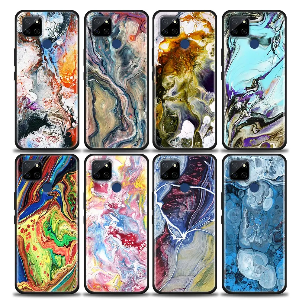 

Marble Abstract Painting Cover Phone Case For OPPO Realme X50 XT X 11 10 9 9I 8 8I 7 6 Pro Plus 5G Case Funda Coque Shell Capa