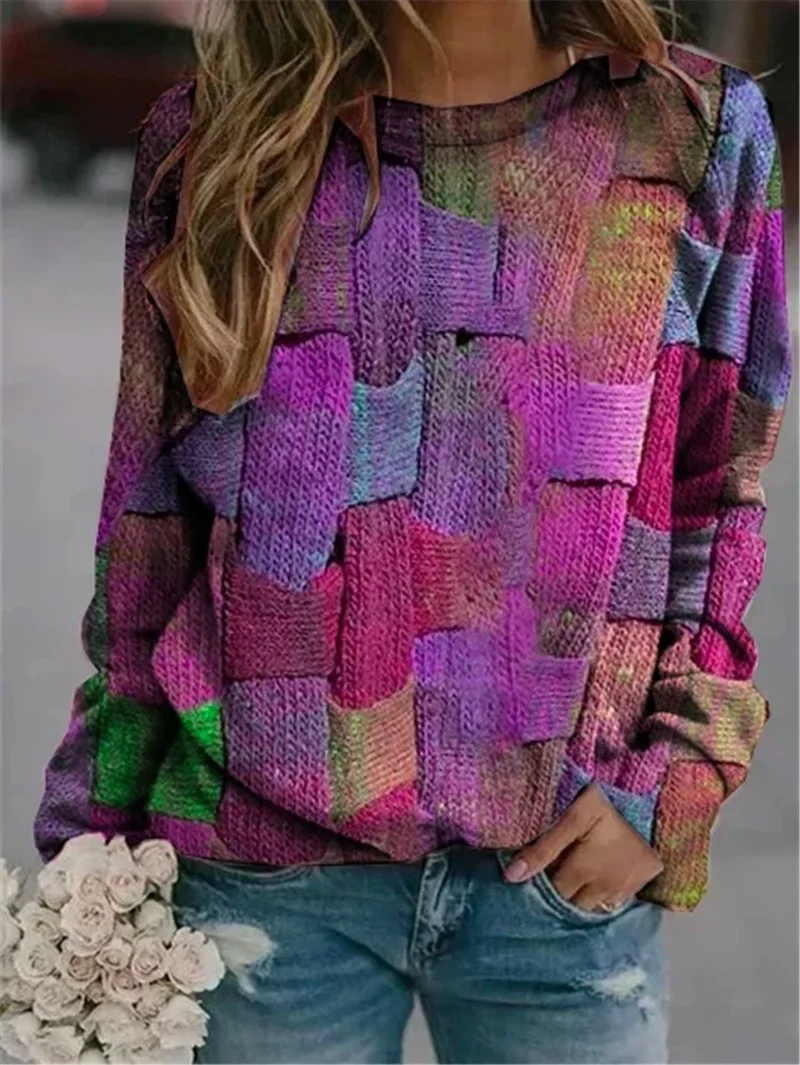 

Moletom Harajuku Sweatshirt Women Autumn Vintage Tie Dye Patchwork Pullovers Oversized Female Long Sleeve O-neck Casual Tops