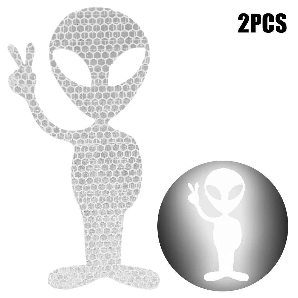 

Светоотражающие персонализированные наклейки для автомобиля с изображением инопланетянина, декоративные предупреждающие наклейки на бампер автомобиля, светоотражающие наклейки для безопасности ночного вождения