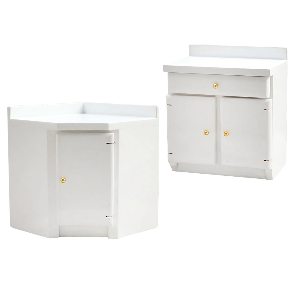 

Furnitureminiature Cabinet Kitchen Mini Wood Cupboard Wooden Accessories Storagedining Room 12 Model Kit Rustic Doullhouse