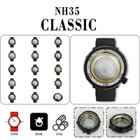 pvd black 45mm can case yellow inner shadow black rubber strap for nh35nh36 movement