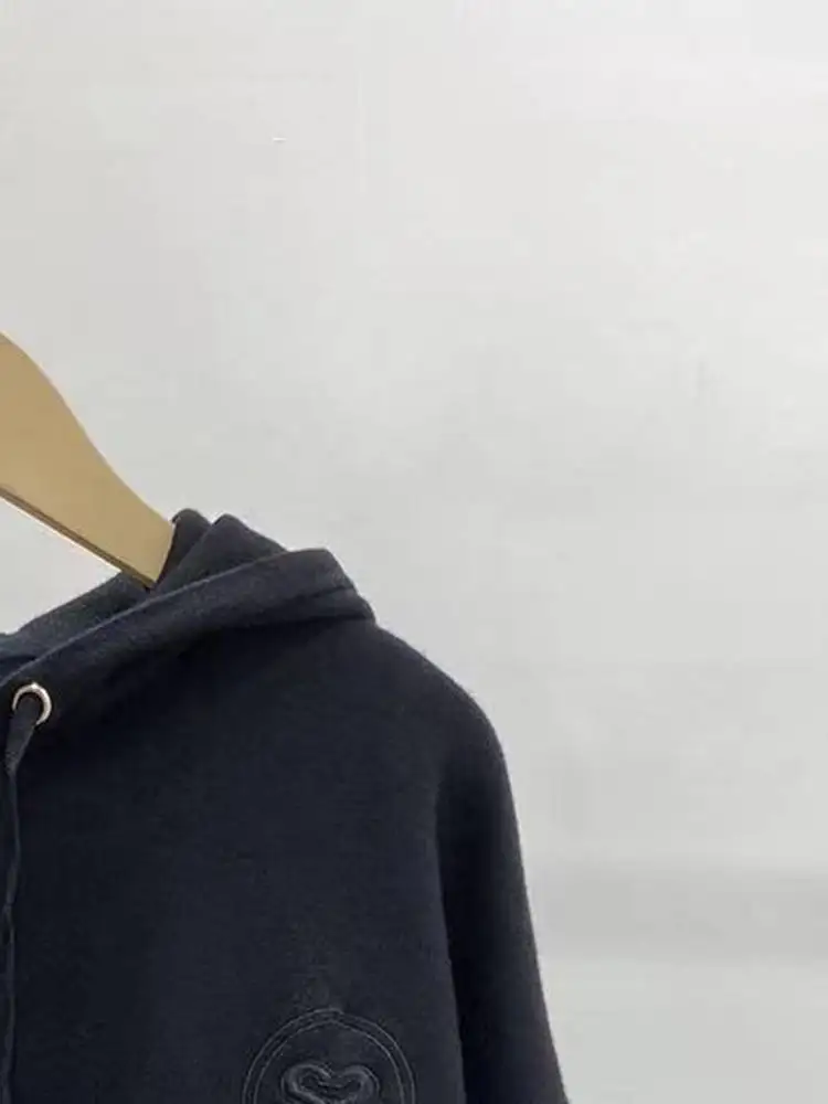 

2022 Autumn Winter New Drawstring Women Hooded Sweater Zipper Cardigan Coat Elastic Waist Trousers