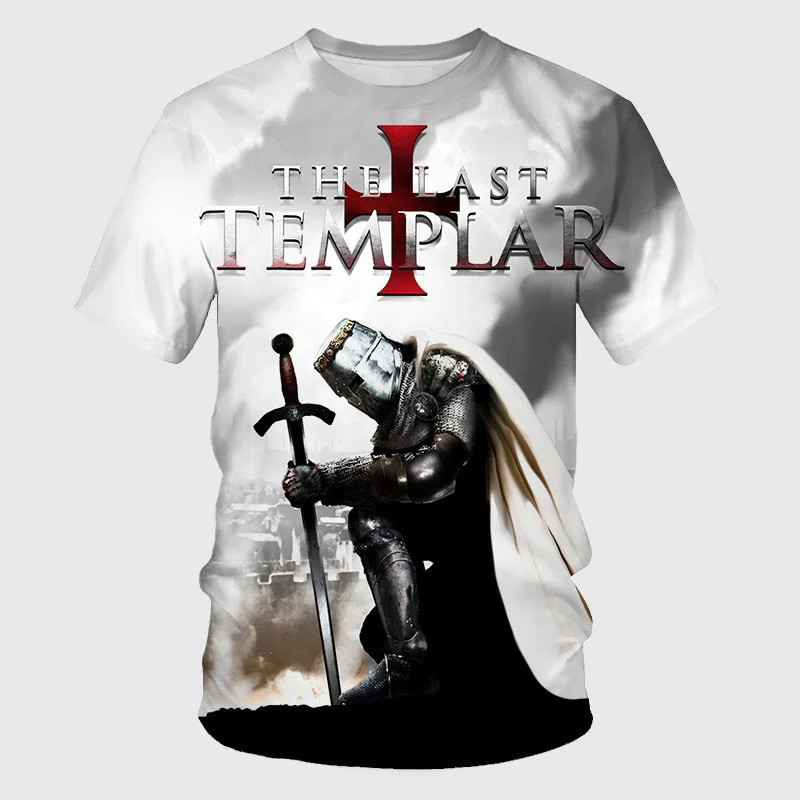 

Vintage Knights Templar T Shirt Men Casual 3D Printed Jesus Christ Crucifix Men Tshirt Oversized Streetwear Hip Hop Popular Tees
