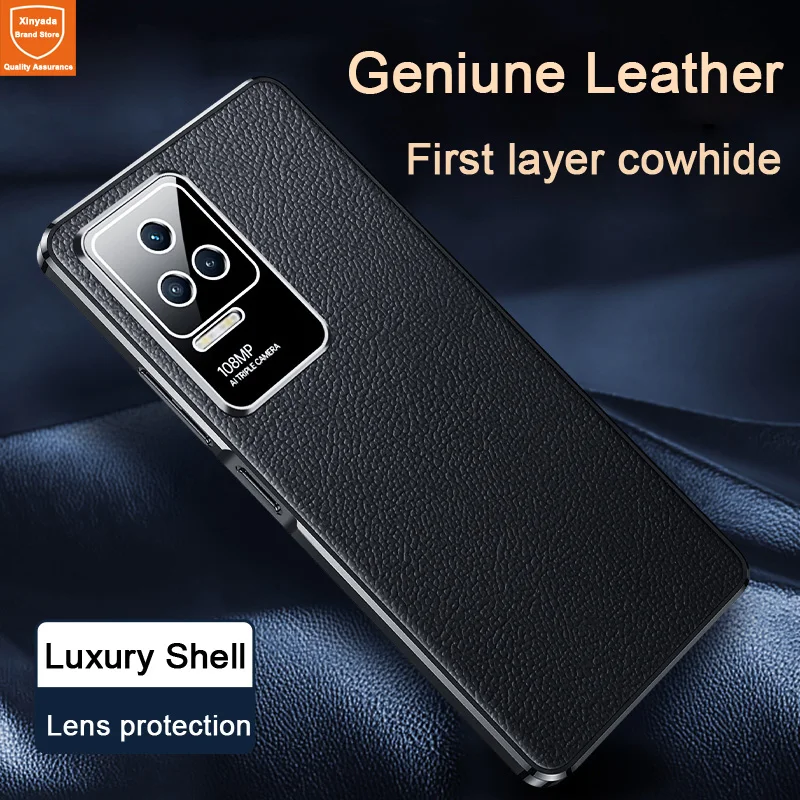 

Luxury Real Cow Geniune Leather Phone Case For Xiaomi Redmi K50 Pro Corium Case For Xiaomi Redmi K50 Pro K40S Cover Bumper Shell
