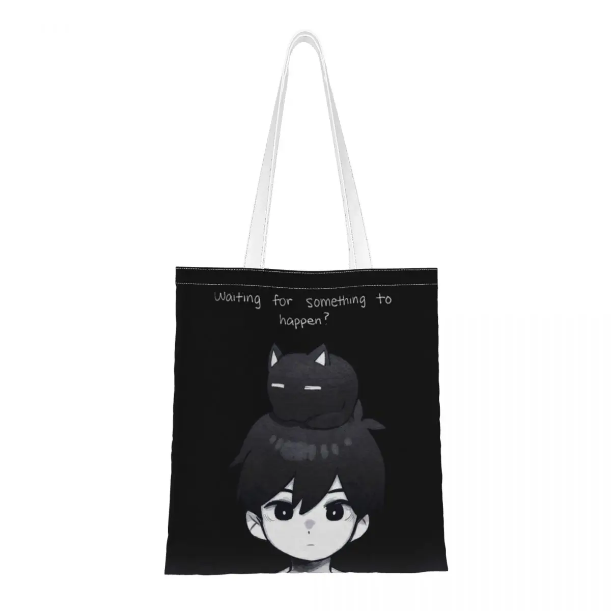 

Omori Basil Anime Game Shoulder Bags Female Eco Shoulder Bag Fashion Large Capacity Handbag Casual Canvas Bag for Ladies Beach