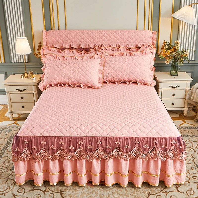 

Роскошное Розовое Кружевное зимнее покрывало для кровати толстое домашнее покрывало для кровати в стиле постельного белья хлопковые покрывала с вышивкой в европейском стиле