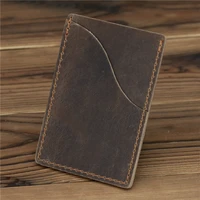 new arrival vintagegenuine leather credit card holder small wallet card holder men money bag id card case mini purse for male