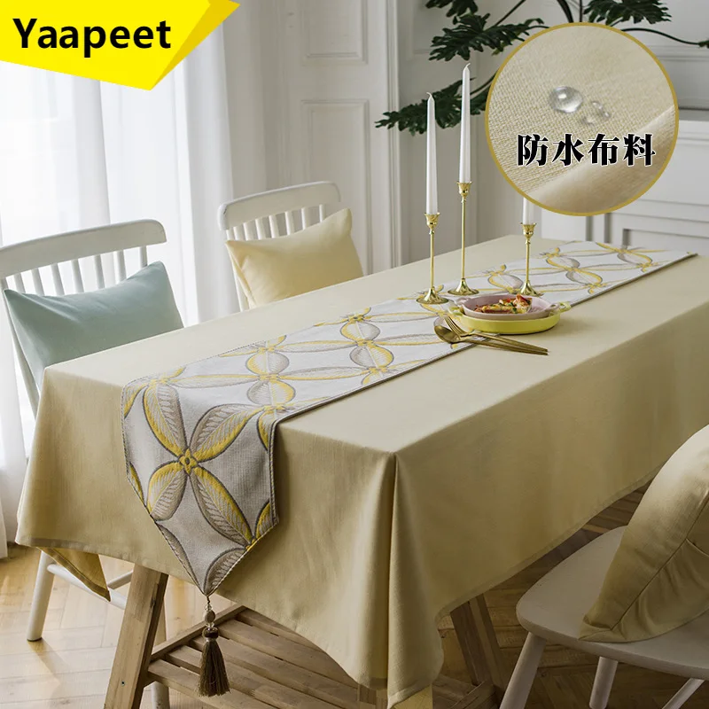

Living Room Table Runner Home Simple Knitted Tablecloth Jacquard Fashion European Centerpiece For Table Decoration Cover Towel