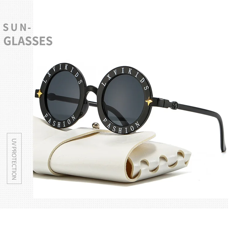 

Steampunk Star Kids Sunglasses Boys Girls Luxury Vintage Children Eyeglasses Round Sun Glasses UV400 Baby Accessories