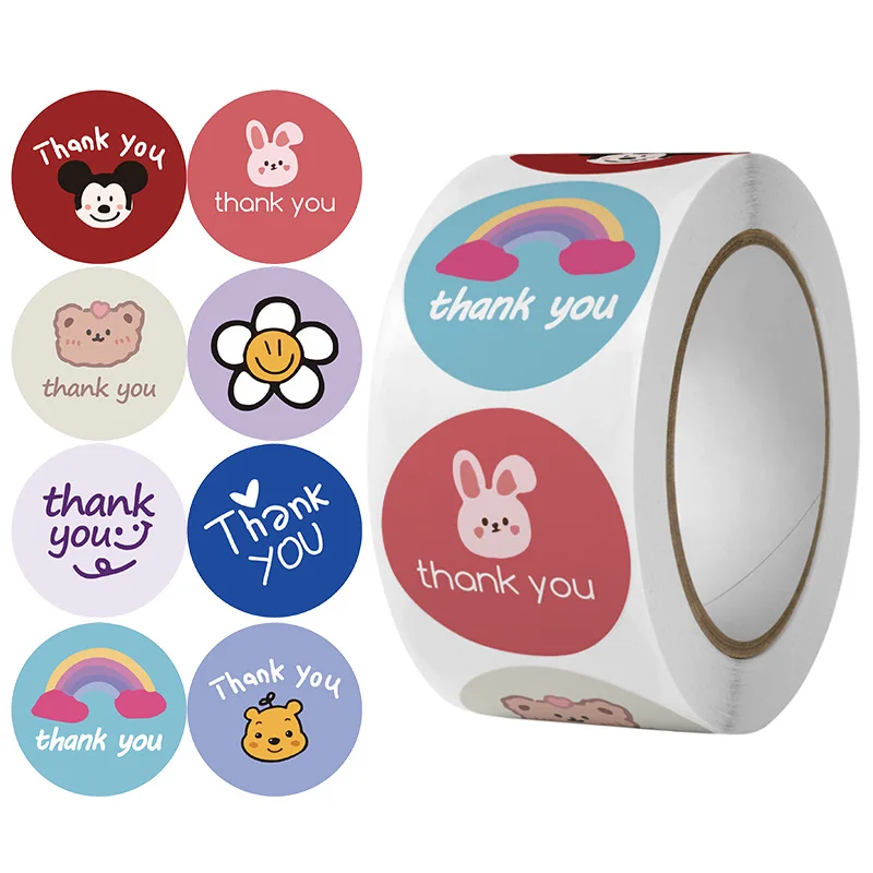 

1inch Kids Cartoon Cute Stickers Instagram Style Stickers Holiday Handmade DIY Decorative Seal Stickers Thank You Labels