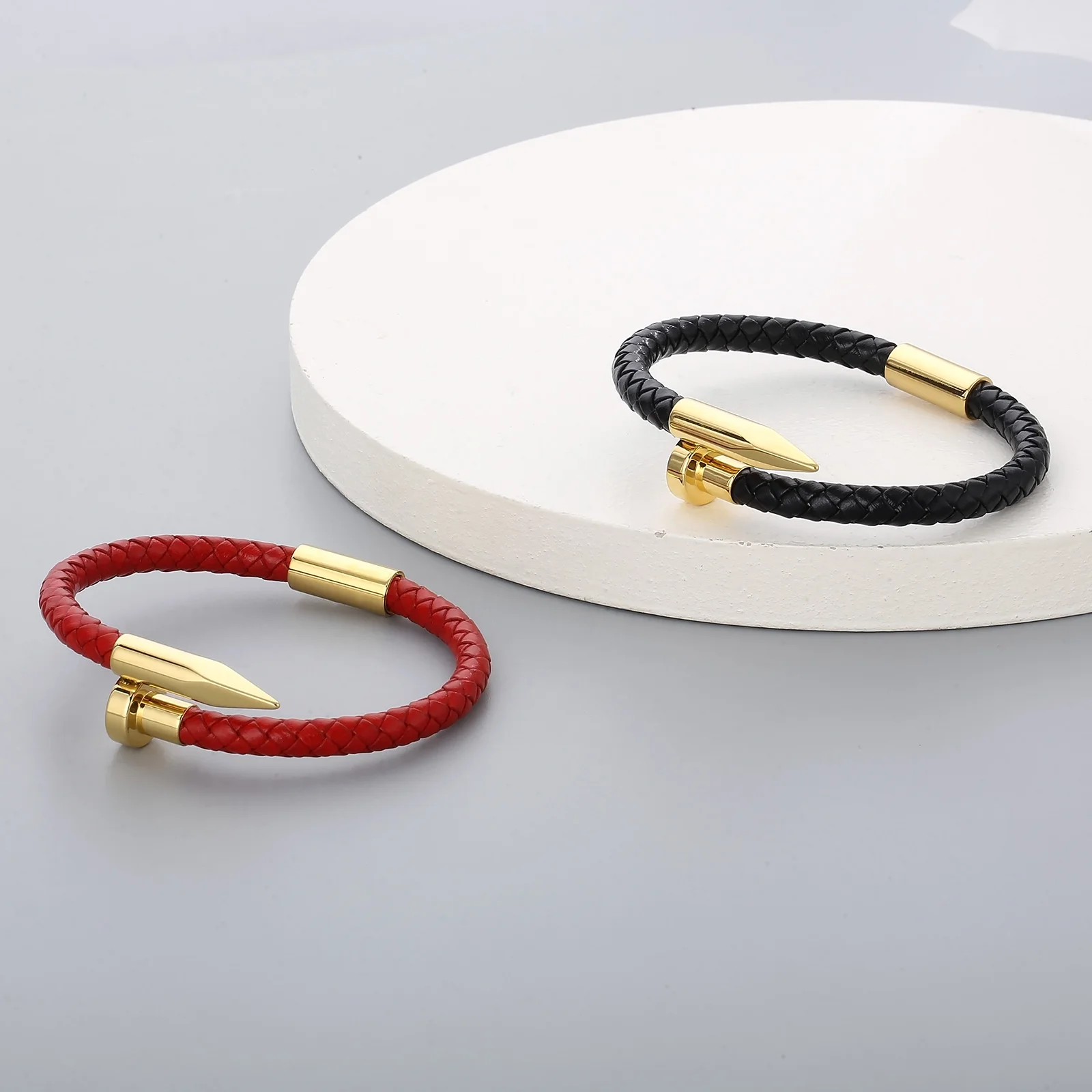 Fongten универсальный стильный браслет из нержавеющей стали с головкой ногтя для