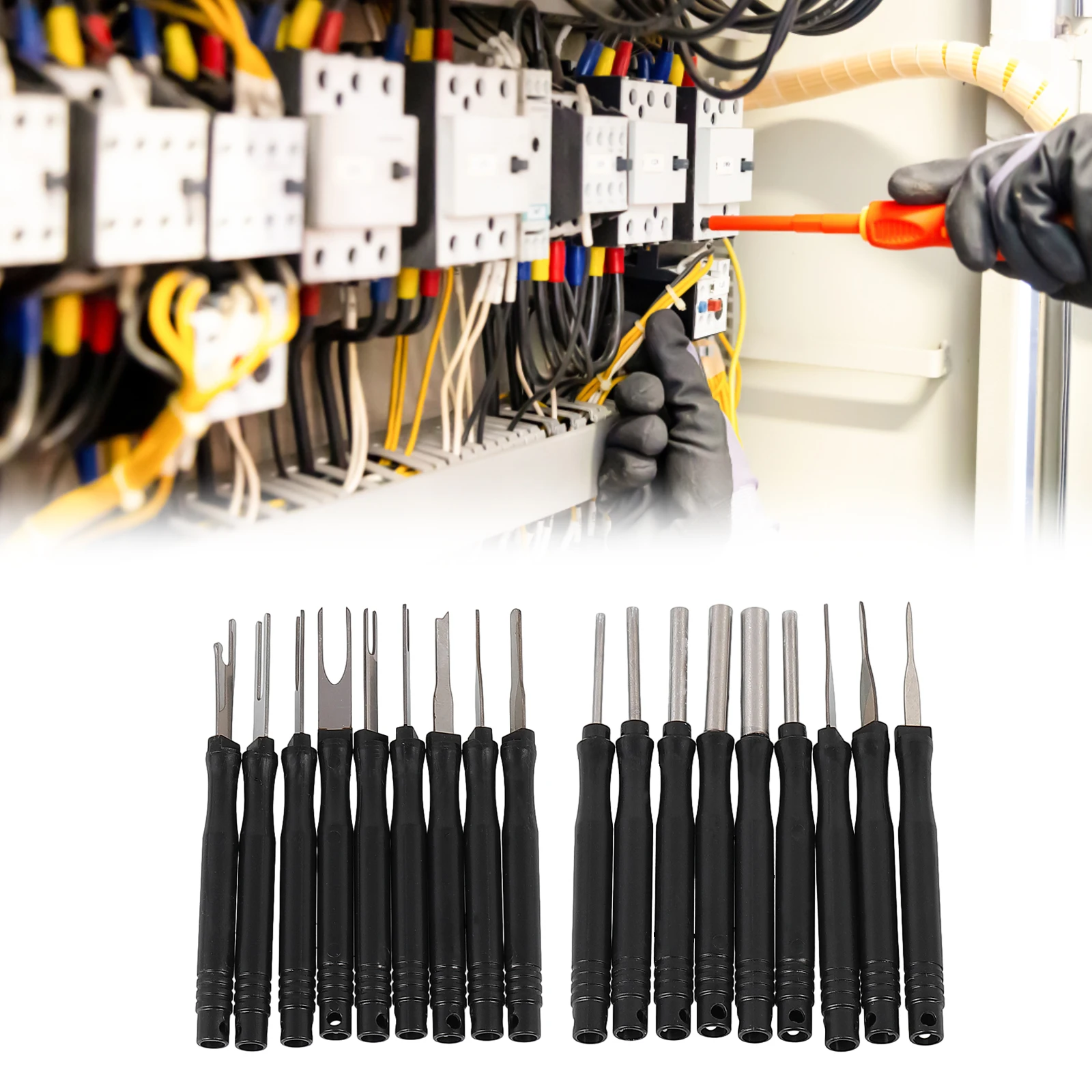 

18pcs Car Cable Plug Disassembly Pin Extractor Car Audio Navigation Rear Harness Terminal Dismantling Tool Kit Car Accessories