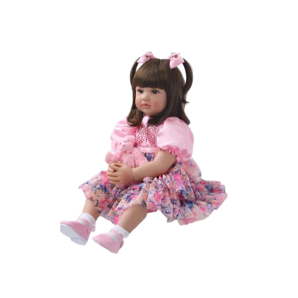 

60cm Baby Doll Portable Stylish Replacement Decorative Long Hair Moveable Joint Artificial Lifelike Dolls Plaything