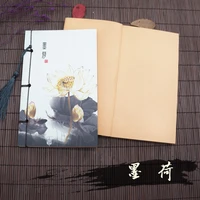 1711cm chinese style lotus vintage notebook with tassel blank kraft portable craft blank mini notebook notepad