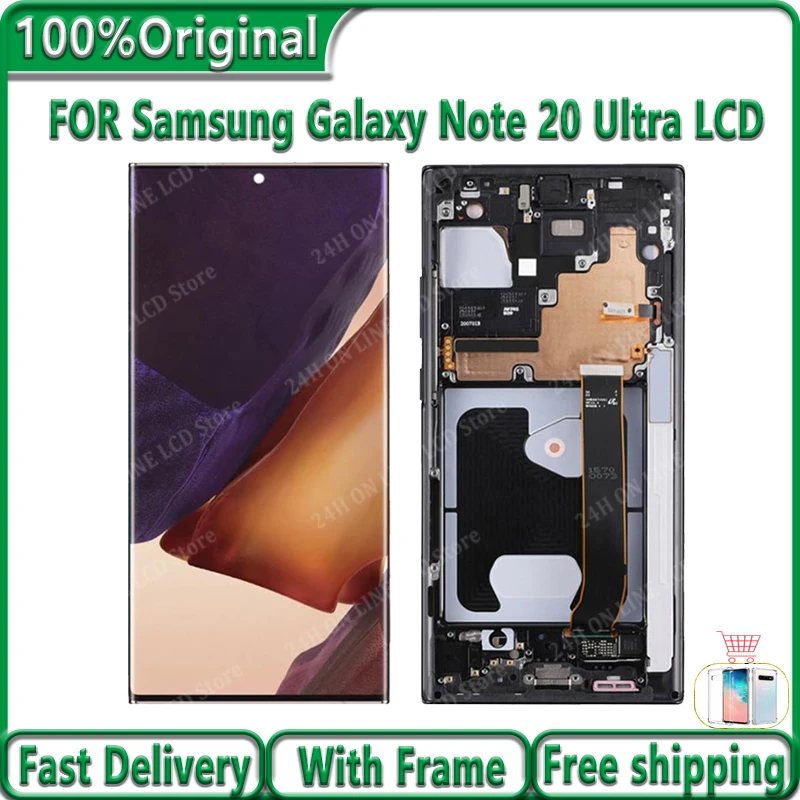 Оригинальный Amoled ЖК-дисплей для Samsung Galaxy Note 20 Ultra ЖК-дисплей с рамкой N985 N986 N985F N986B сенсорный экран дигитайзер в сборе