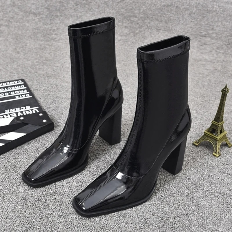 Женские зимние ботильоны на высоком каблуке ботинки челси новинка зимы 2025