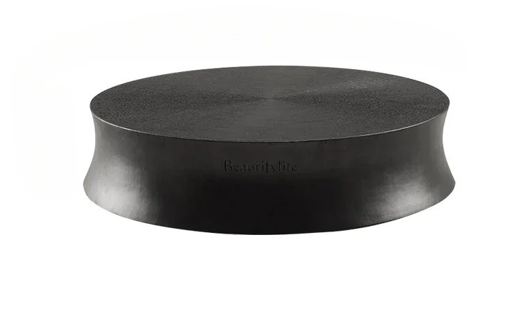 Итальянский минималистичный черный круглый светлый роскошный журнальный столик