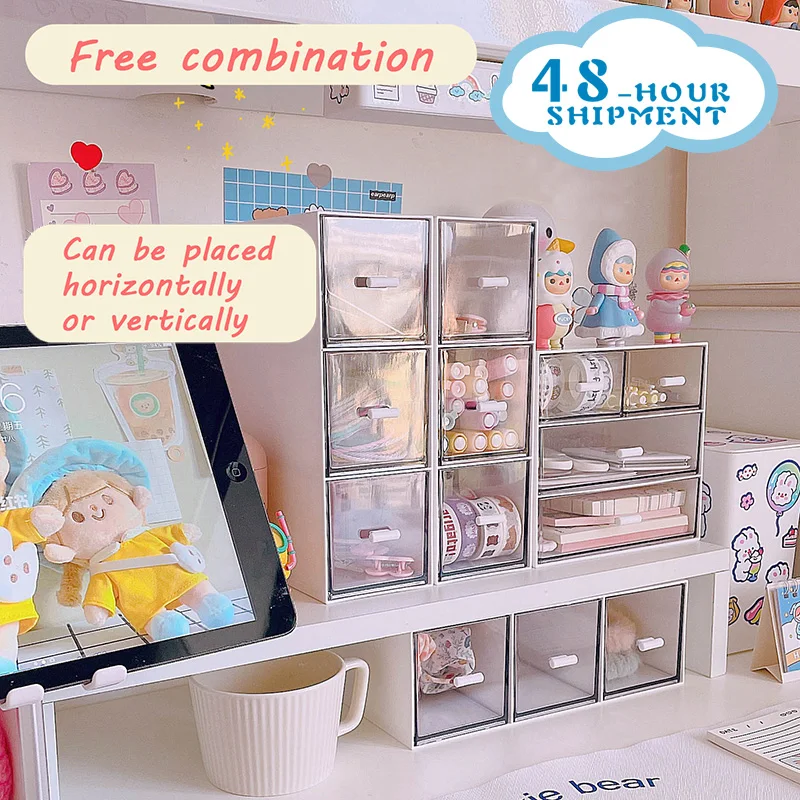 

Desktop Organizer Drawer Storage Make Up Organizer Jewelry Desk Arrangement Desk Office Stationery Box Lipstick Storage Box