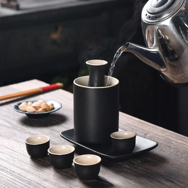 Керамический поднос для подогрева японского вина 1 бутылка сака горшок с