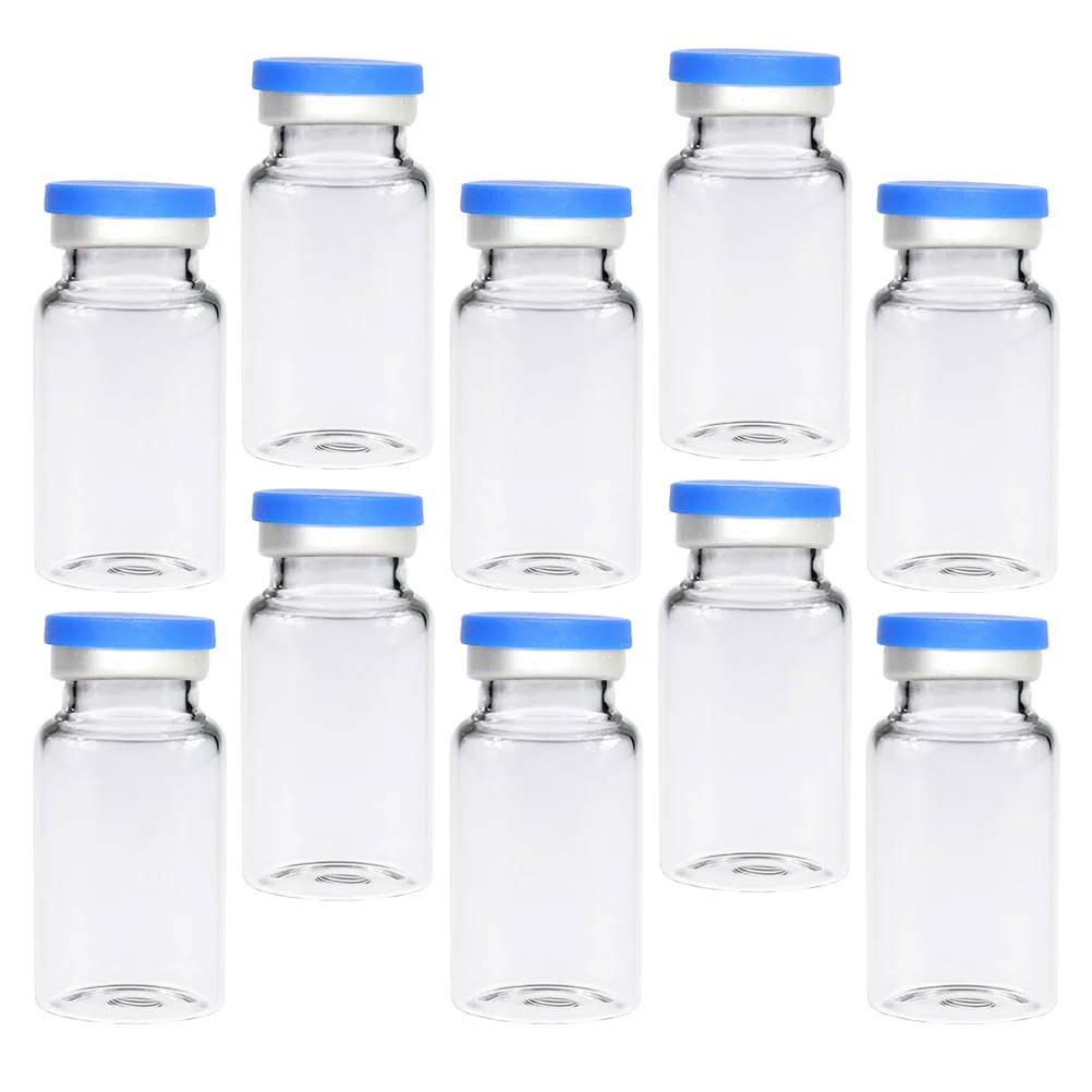 

Vialswith Bottles Vial Capssample 10Ml Clear Headspace Mini Lidsbottle Transparent Empty Injectionliquids Forcap Stopper Rubber