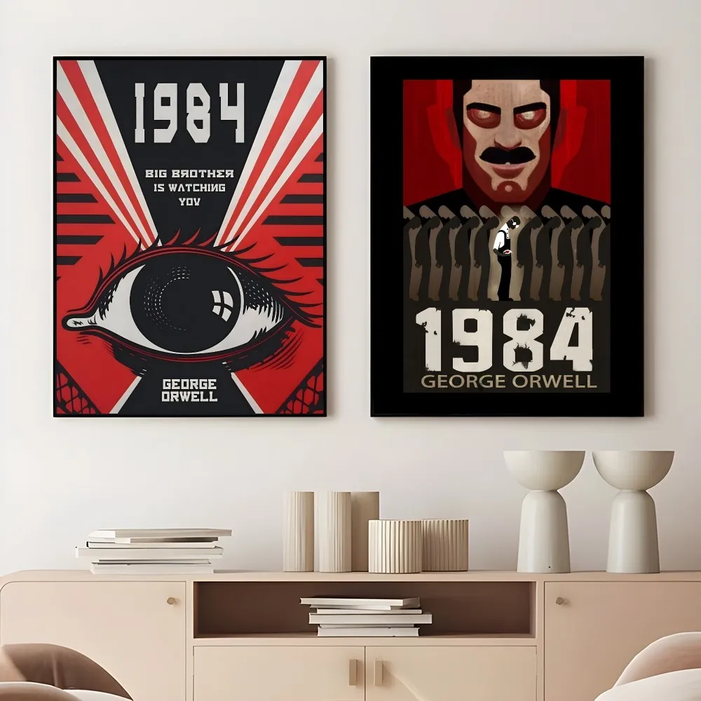 1984 G-GeorgeS O-Orwel Poster Sticky Wall Art Printing Waterproof Home Living Bed Room Bar Aesthetic Decor