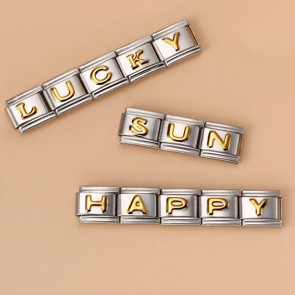 26 дюймов английская стандартная буква имя золотой цвет итальянский шарм