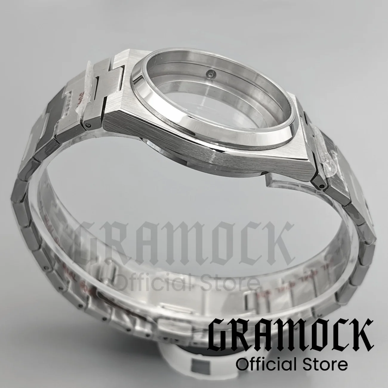 Фото Мужской корпус часов Mod Silver 40 мм с сапфировым стеклом и защелкивающейся задней крышкой для механизмов PRX NH34 NH35 NH36 PT5000, запасная часть для часов. №4