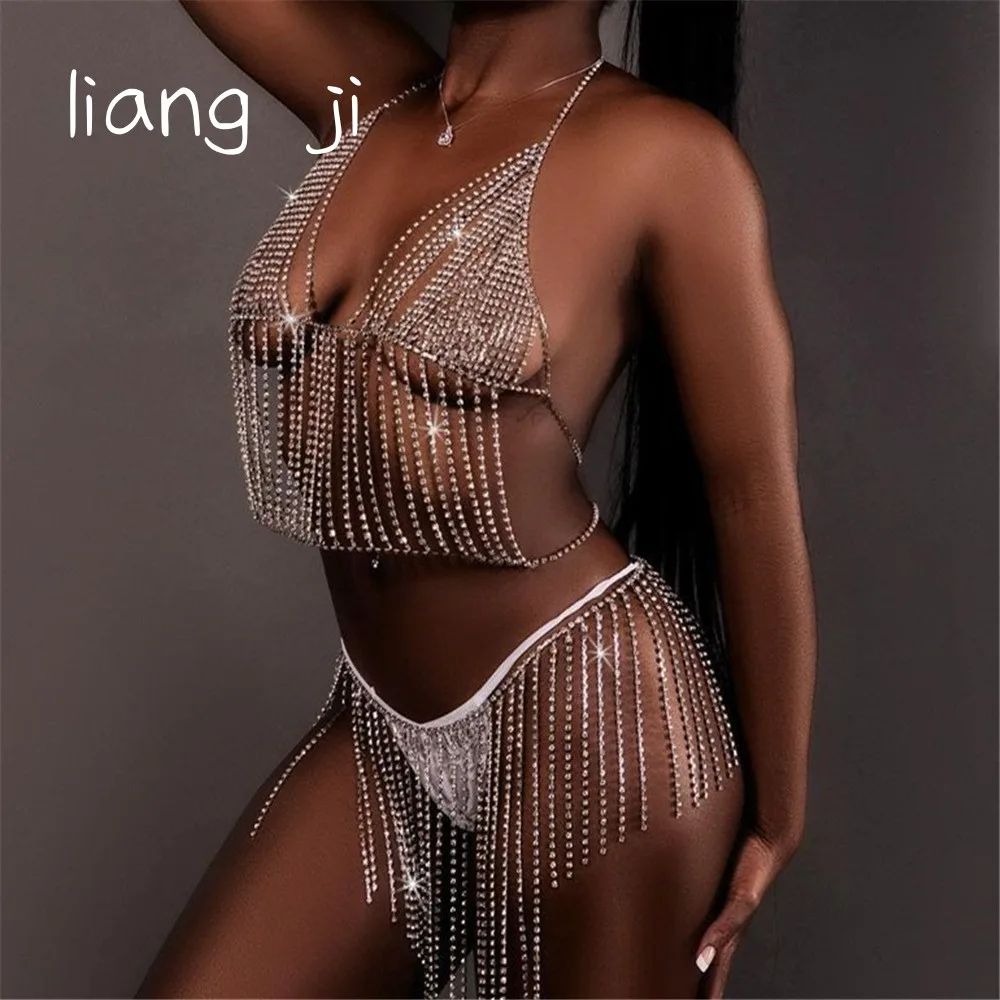

Sexy Body Jewelry V-shaped Chest chain Skirt Chain Bra Bikini Three-Point Thong Night Club Party Temperament And Interest