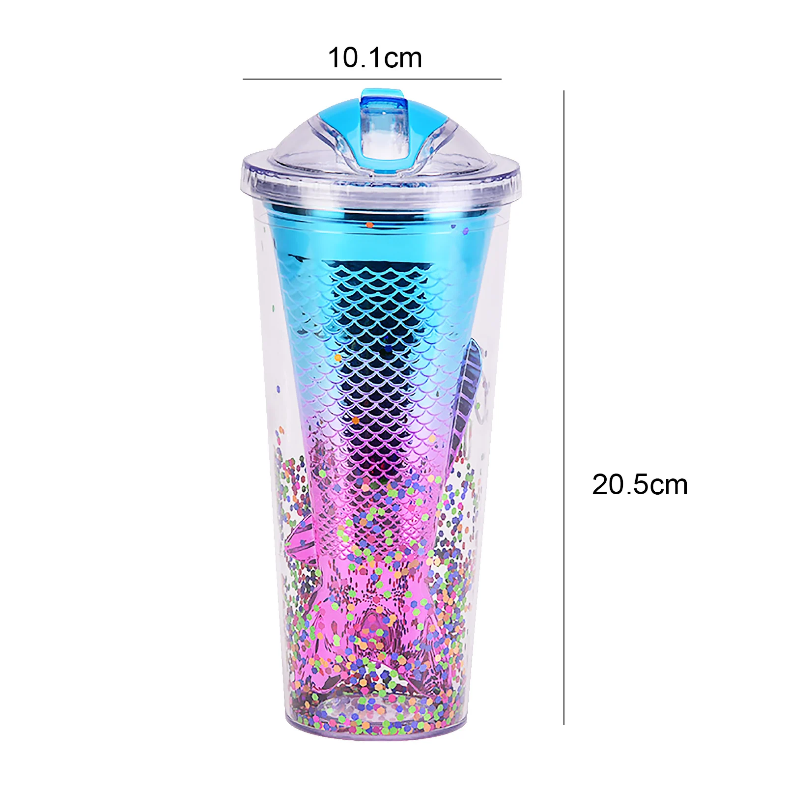 Бутылка для воды с двойными стенками изолированная пластиковая дорожная чашка