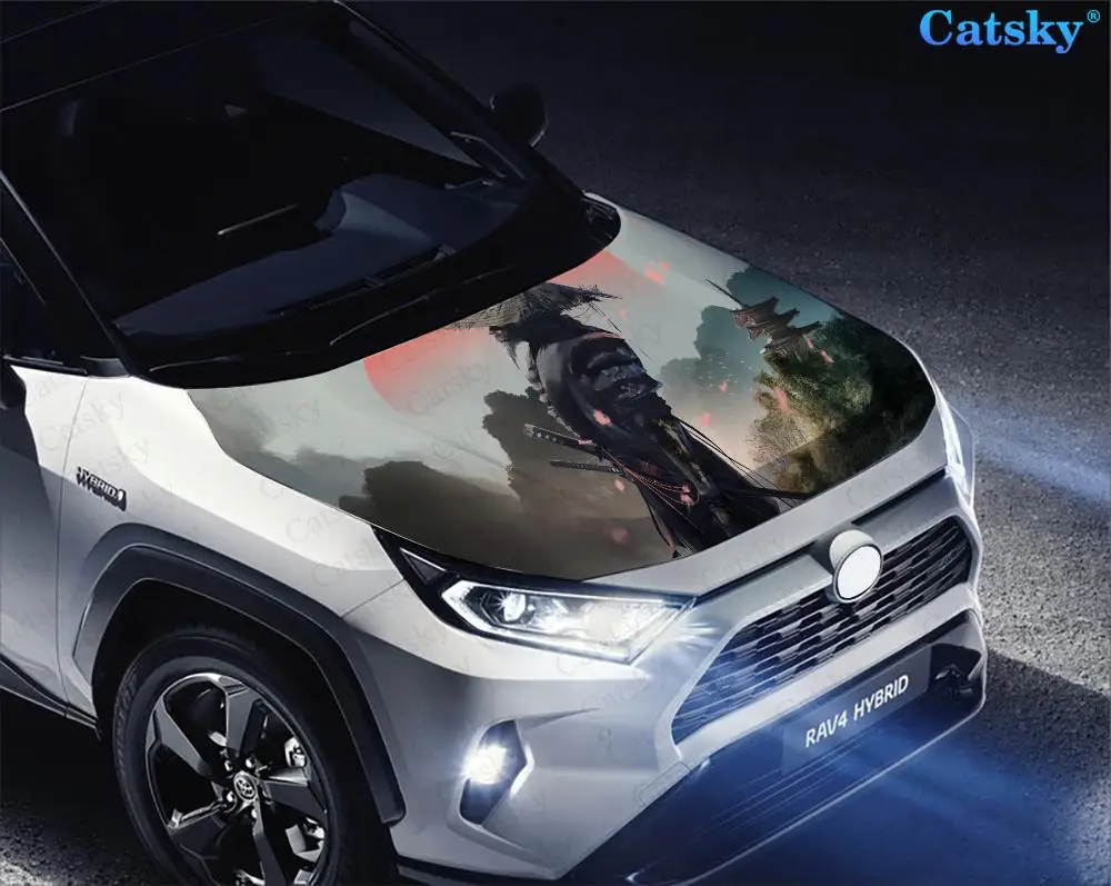 Samurai ниндзя Автомобильная капота виниловые наклейки оберточная виниловая пленка