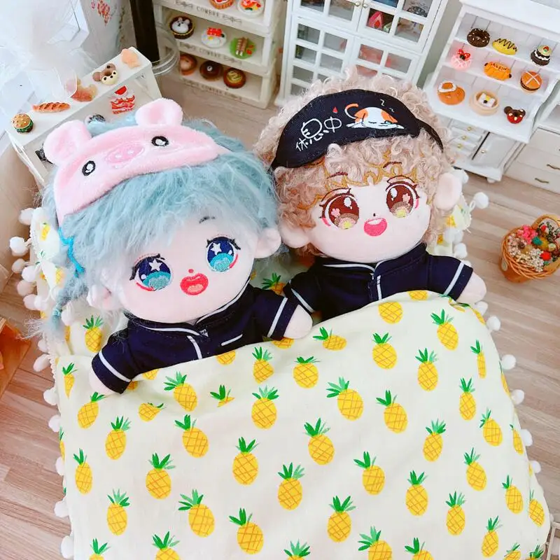 

20cm Idol Doll Pajamas Doll Clothes Suit animal eye mask Pants Bedding Suit Plush Doll Body Toy Clothes Outfit Cosplay Gift