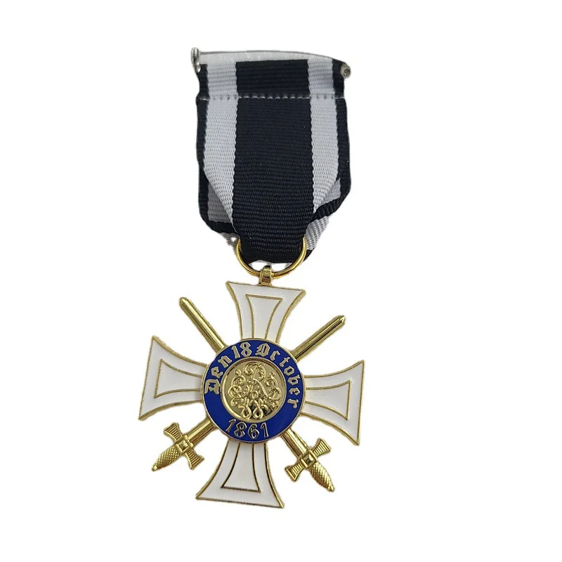 

Free Shipping 1861 Prussian Crown Badge Medal Swords Insignia M197