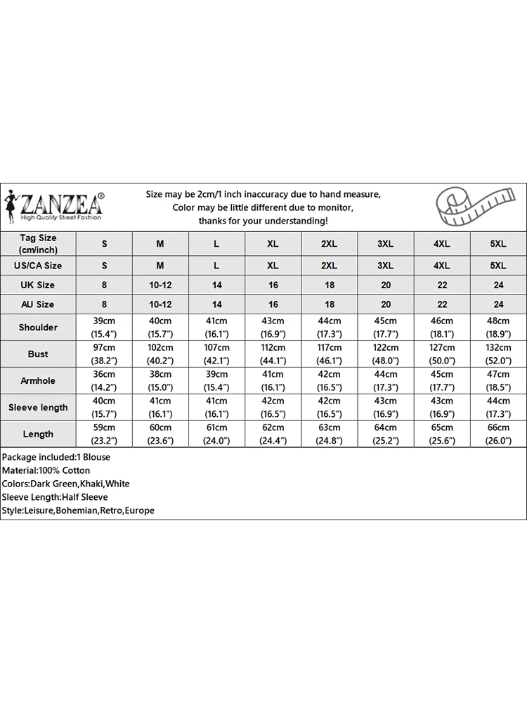 Блузка ZANZEA женская с вышивкой элегантная повседневная Свободная рубашка