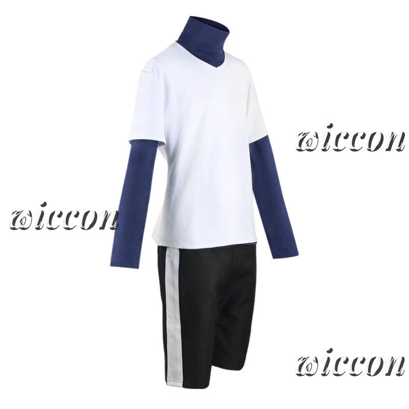 Killua Zoldyck Косплей Костюм Охотник × X H품 Кираа Zaoldyeck Футболка Полный комплект Парик