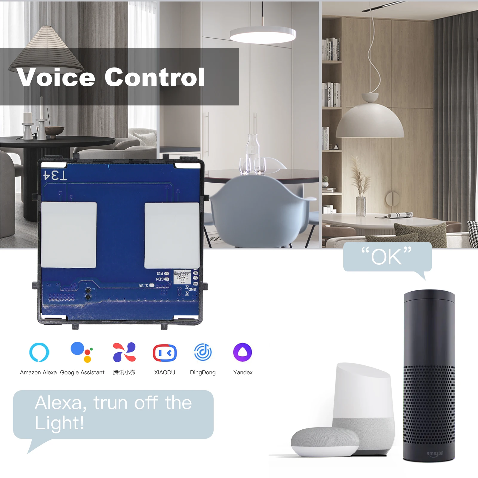 Фото BSEED WIFI сенсорный выключатель света часть стеклянная панель только функция умного переключателя Wi-Fi DIY часть ЕС Wi-Fi розетки детали №3