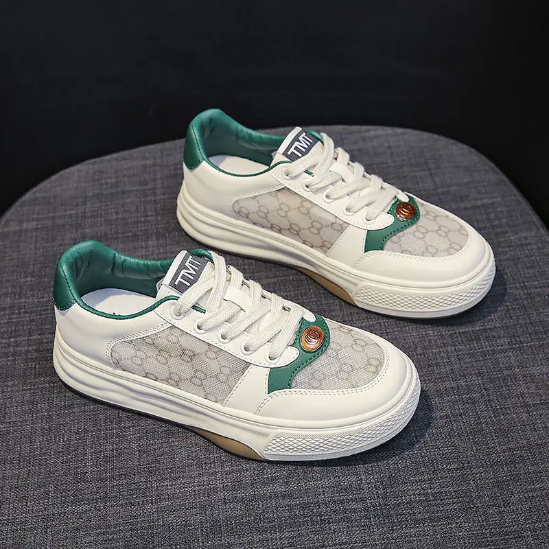 

Sports Shoes Women Mesh Breathable and Comfortable All-match Thick-soled Casual Shoes Fashion Color-blocking Sports Shoes