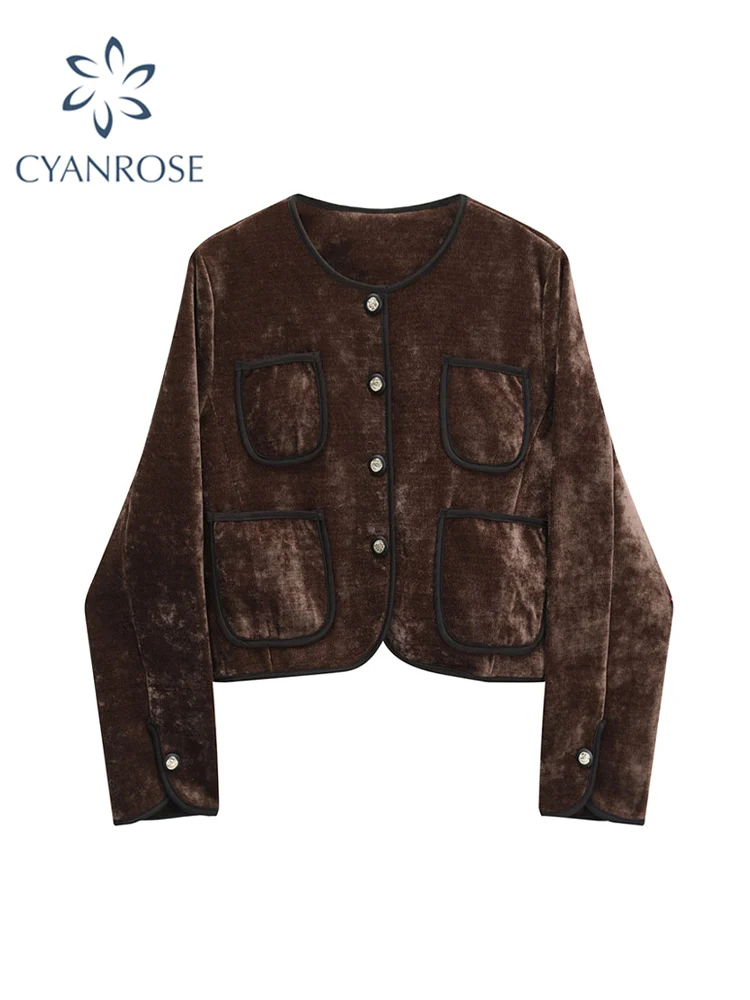 

Korean Style Tweed jackets Women Elegant Blend Wool Coat With Pockets Female 2022 Autumn Single Breasted Outwear Office Lady