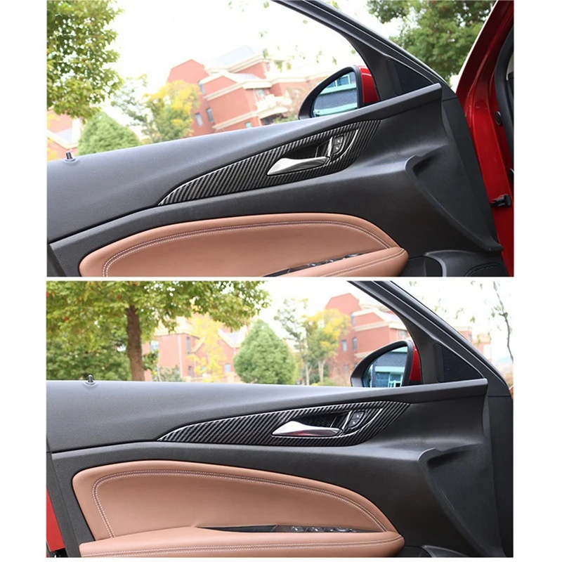 4 шт. наклейки из углеродного волокна для внутренней дверной ручки автомобиля Buick