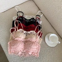2022 cotton womens underwear tube tops sexy lace brassiere fashion push up top integrated bra female crop tops sexy lingerie