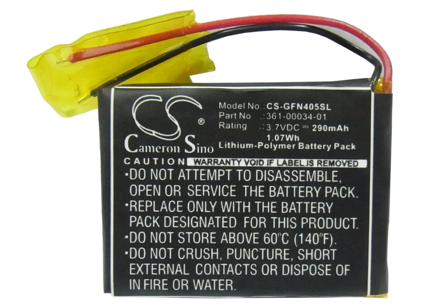 

Батарея Cameron Sino 290mA для Garmin Foretrex 401, Foretrex 405, Foretrex 405cx 361-00034-01