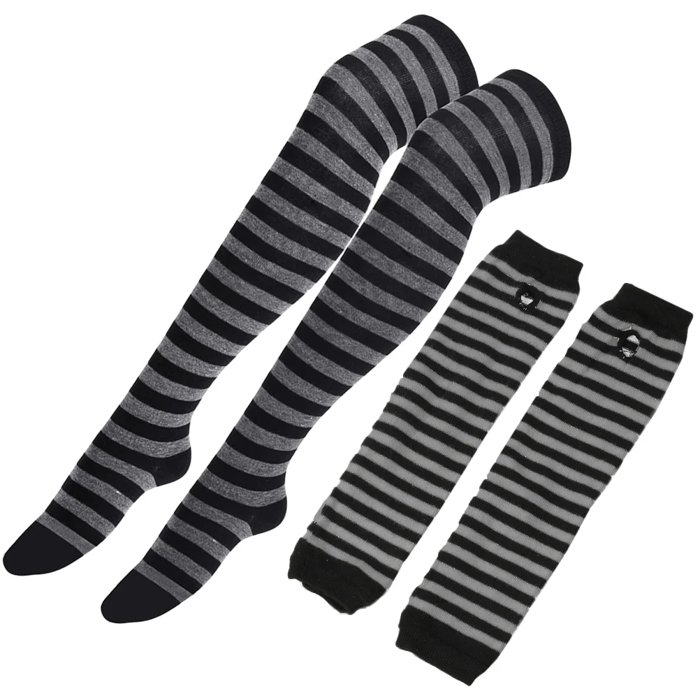 

1 Set of Winter Arm Warmers Comfortable Warmth High Socks Women Windproof Leg Socks