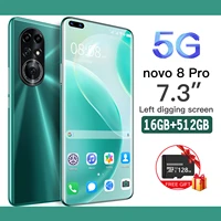 Global Version 7 3 Inch Left Digging Screen Smartphone with 16GB 512GB for Huawei Nova Pro Cellphone Samsung Mobile Phone