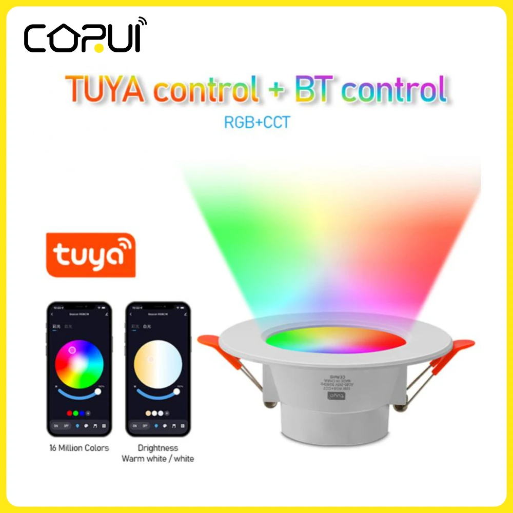 

CoRui Bluetooth Smart Light Downlight Colorful Spot LED Lamp Recessed Round Light Smart Home Luminaire RGB Dimmable Downlight