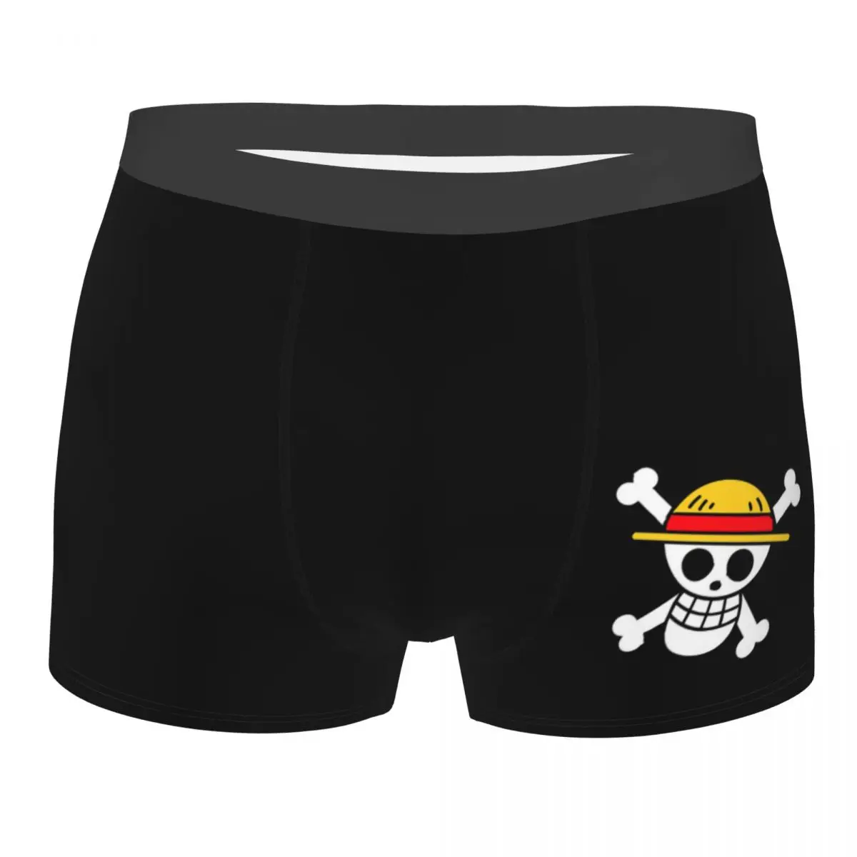 

One Piece Straw Hat Pirates Flag Men's Underwear Boxer Briefs Shorts Panties Novelty Breathable Underpants for Male Plus Size
