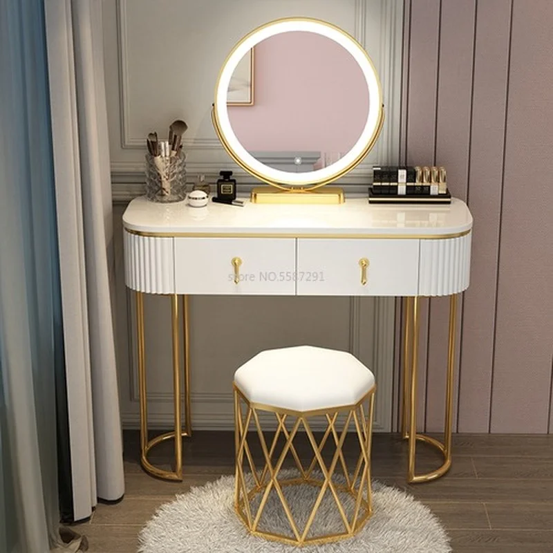 

Bedroom Cabinets Luxury Solid Dresser Tables Vanity Modern Makeup Dressing Table With Mirror Comfortable With Bedroom Drawers