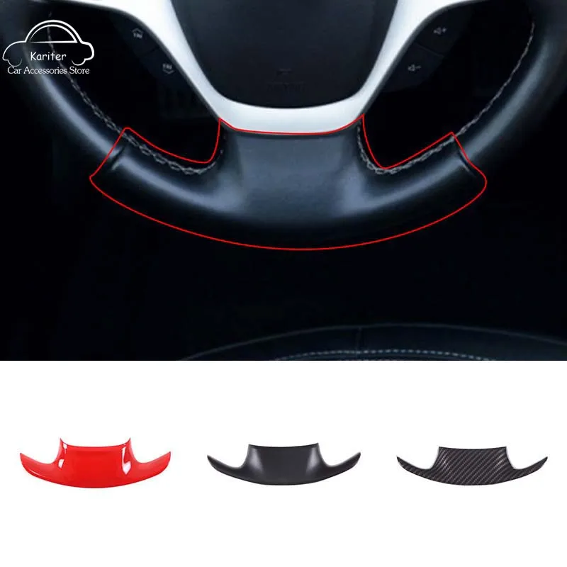 

For Chevrolet Corvette C7 2014-2019 ABS Carbon Fiber Style Steering Wheel Lower Part Cover Trim Sticker Car Interior Accessories
