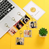 anime spy spy play house new acrylic square keychain cartoon cute pendant fashion doll backpack pendant doll exquisite ornaments
